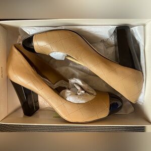 Ann Taylor - Marla Quilted Leather Blocked Heels